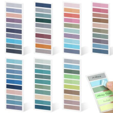Euqvunn 1400 Pcs Sticky Tabs, 70 Colors Translucent Index Tabs, Pack of 7 Pads, Writable & Repositionable Book Tabs, Colored Page Markers for Annotat