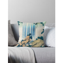 Hokusai-vesiputous -tyynynpäällinen, vintage