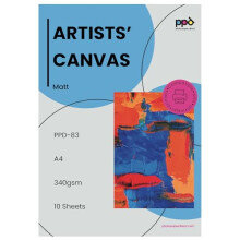 PPD A4 x 10 Inkjet True Art Matt Canvas - 100% Cotton Fine Art Textured Photo Paper PPD-83-10 (Package may vary)