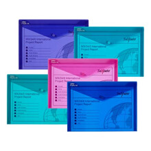 Snopake 12844 Polyfile A4 Popper Wallet File with Press Stud Electra Assorted Colours (Pack of 5)