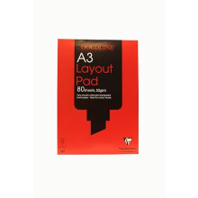 Clairefontaine - Ref GPL1A3Z - Goldline Layout Pad (Contains 80 Sheets) - A3 (420 x 297mm) in Size, 50gsm Paper, FSC-Certified, Degree of Transparenc