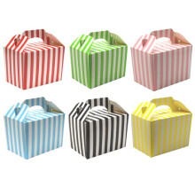 Lotus 15 x Stripe Design Children/Kids Party Boxes Carry Food Meal Fun Picnic Birthday Wedding Favour/Baby Shower Party Halloween Trick or Treat Box