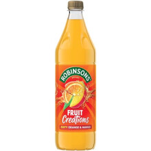 Robinsons Fruit Creations, Real Fruit Squash, Low Calorie, Zesty Orange and Mango, 1 Litre Bottle