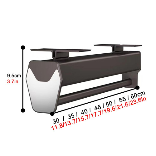 Adjustable Aluminum Alloy Pull Out Clothes Rail 55cm with Silent Double Guide Rail and  Load Capacity 2