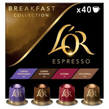 LOR Espresso Breakfast Variety Box Coffee Pods x40 Nespresso Compatible