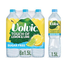 Volvic Touch of Fruit Lemon Lime Sugar Free Still Flavoured Water Multipack 6x15L