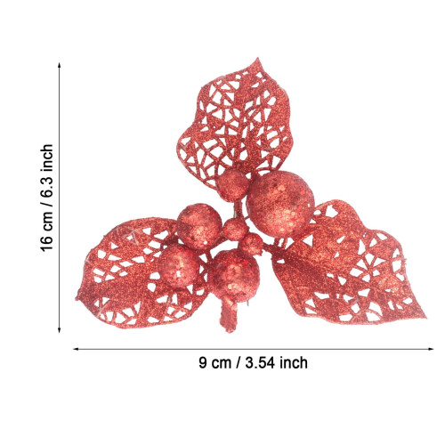 10pcs Artificial Red Berry Stem Decorations 1