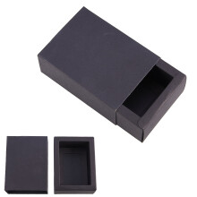 Fekete kraftpapír fiókos doboz téglalap alakú 11,2x8,2x4,2 cm