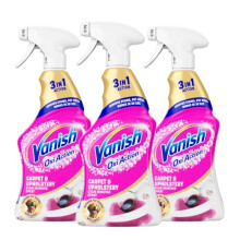 Vanish Professional Oxi Action Carpet & Upholstery Stain Remover Spray, 1L (Pack of 3), Removes Stains, Pet Mess, Works in 30 Seconds, Removes Strong