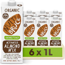 Nutty Bruce - Unsweetened Activated Almond Milk - Certified Organic & Vegan Alternative Milk, No Preservatives, Colours or Added Oils, Lactose Free,