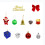 Red Christmas Decor Set bows balls bell pinecone gift box 3
