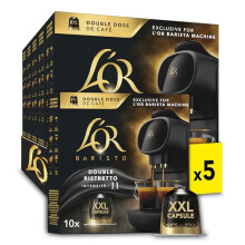 L’OR BARISTA Double Ristretto XXL Aluminium Medium Roast Coffee Capsules 5 X 10 Pods Intensity 11