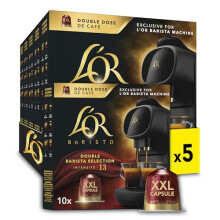 L’OR BARISTA Double Barista Selection XXL Aluminium Coffee Capsules 5 X 10 Pods Intensity 13