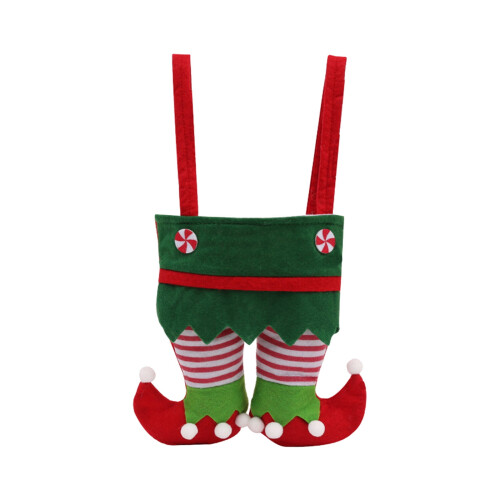 Calza di Natale in tessuto verde (1 pezzo) 1