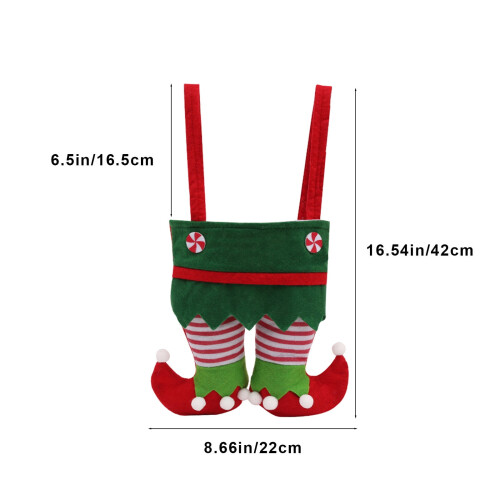 Calza di Natale in tessuto verde (1 pezzo) 2
