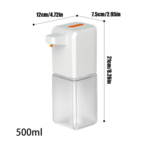 Automatic Foaming Soap Dispenser, USB Rechargeable Touchless Sensor, Adjustable Foam, 17oz White Pump 1