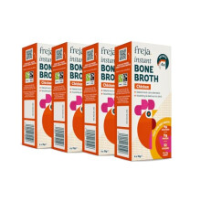 Freja Instant Chicken Bone Broth | Chicken | 100% Natural | Rich in Collagen, Protein & Amino Acids | Dairy & Gluten Free, 4 boxes (4 x 15g Sachets P