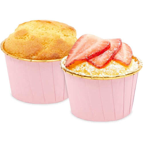 50-pak guldfolie cupcakeforme 3,5 oz 2