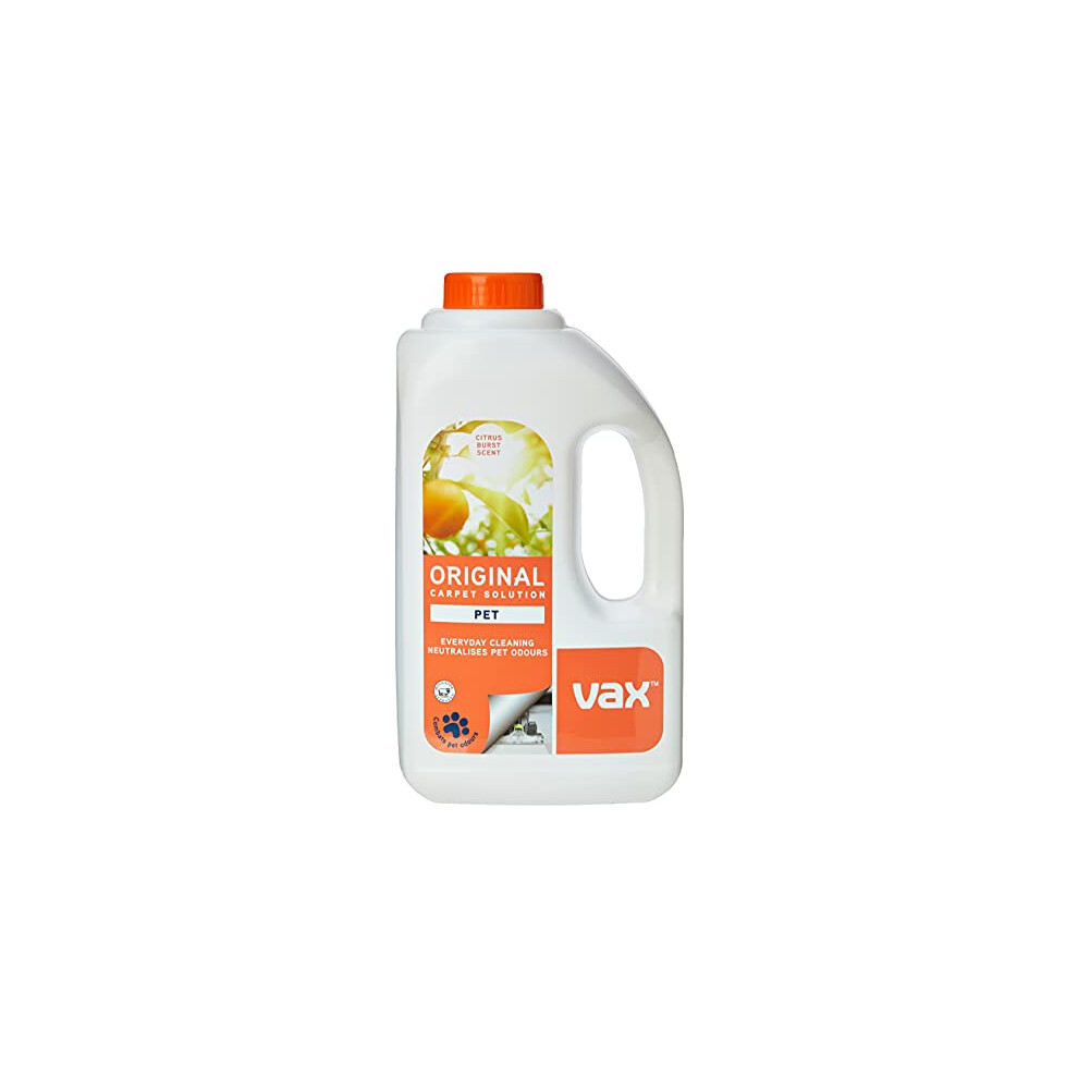 Vax Original Pet 15L Carpet Cleaner Solution Stain Remover Shampoo Citrus Burst Scent Neutralises Pet Odours 19142054 White