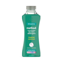 method Concentrated Laundry Detergent, Washing Liquid Fresh Tropical Coconut Scent, 1 x 33 Washes, 1 x 990ml