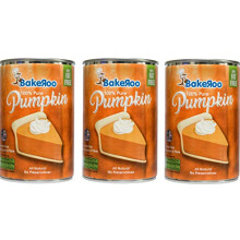 (Pack of 3) Bakeroo Tinned Pumpkin Puree (Pumpkin Pie Filling), 100% Natural - 425g