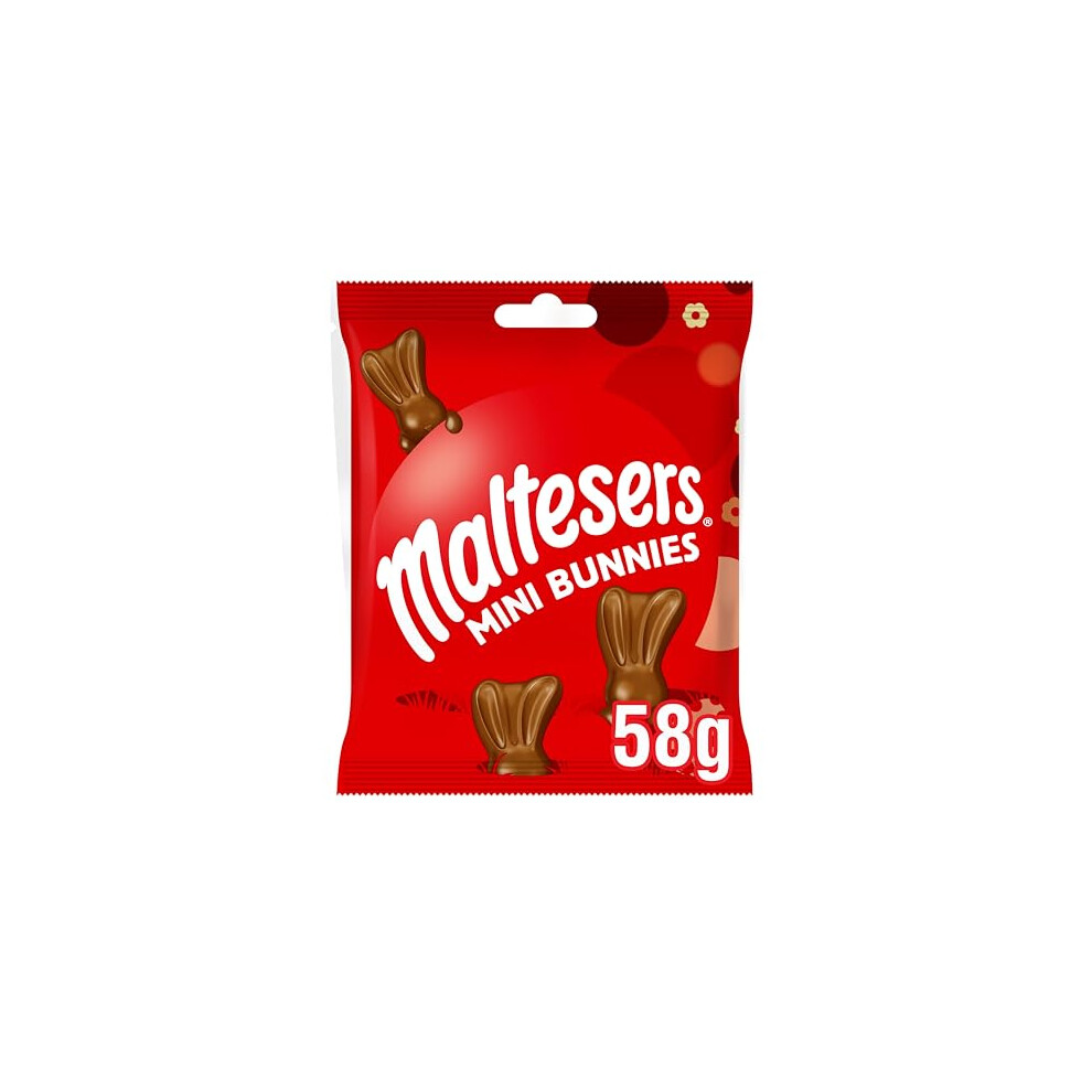 Maltesers Chocolate Mini Bunnies Bag, Milk Chocolate, Honeycomb & Malt Filling, 58G, Ideal For Easter Egg Hunt, Gift, Or Snacks