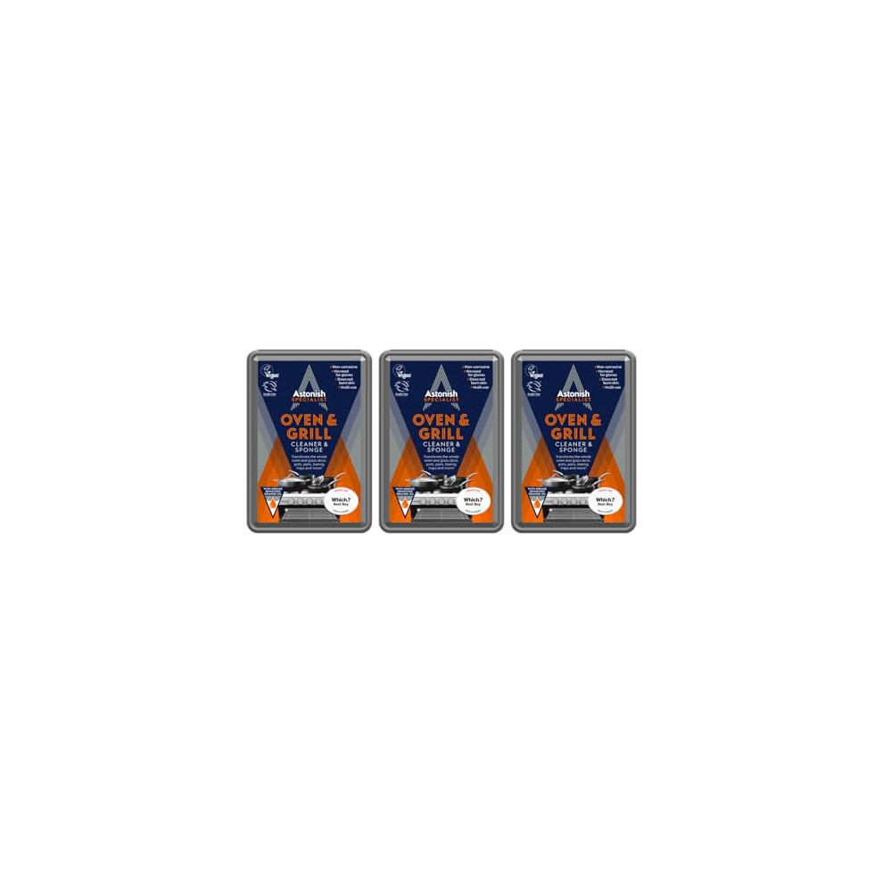 Astonish Specialist Oven & Grill Cleaner & Sponge, With Grease Removing Orange Oil, No Harsh Chemicals, Easy To Use, Non-Corrosive, Multi-Use, No Nee