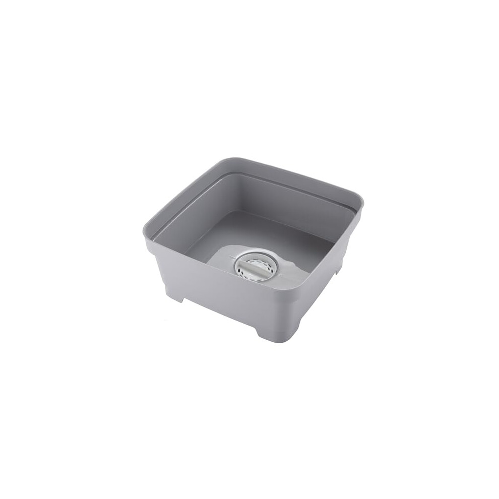 Minky Washing Up Bowl With Sink Plug Strainer, Multipurpose Square Basin, Grey, 11L, Uk Made