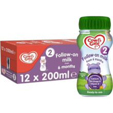 Cow & Gate 2 Follow On Baby Milk Ready to Use Liquid Formula, 6-12 Months, 200ml (Pack of 12)