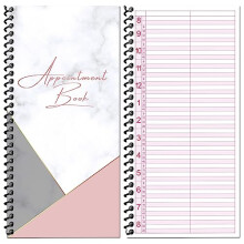 Beauty Stationery Appointment Book - Daily and Weekly Planner with Hard Cover and 70 Undated Pages - Hairdressing and Salon Client Record Organisatio