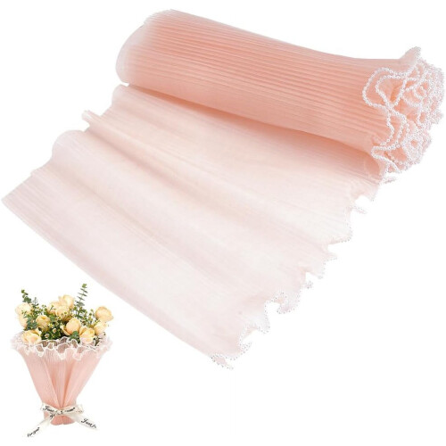 Ferskenpuffblomstgavepapir med perlekant 1