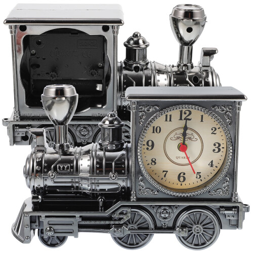 Locomotive-Shaped Alarm Clock in Grey ABS 2