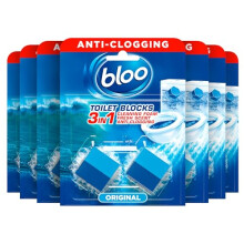 Bloo Toilet Blocks, Pack of 14, Toilet Limescale Remover Cistern Block, Toilet Cleaner Block with Cleaning and Foaming Action, Toilet Fresheners - Or