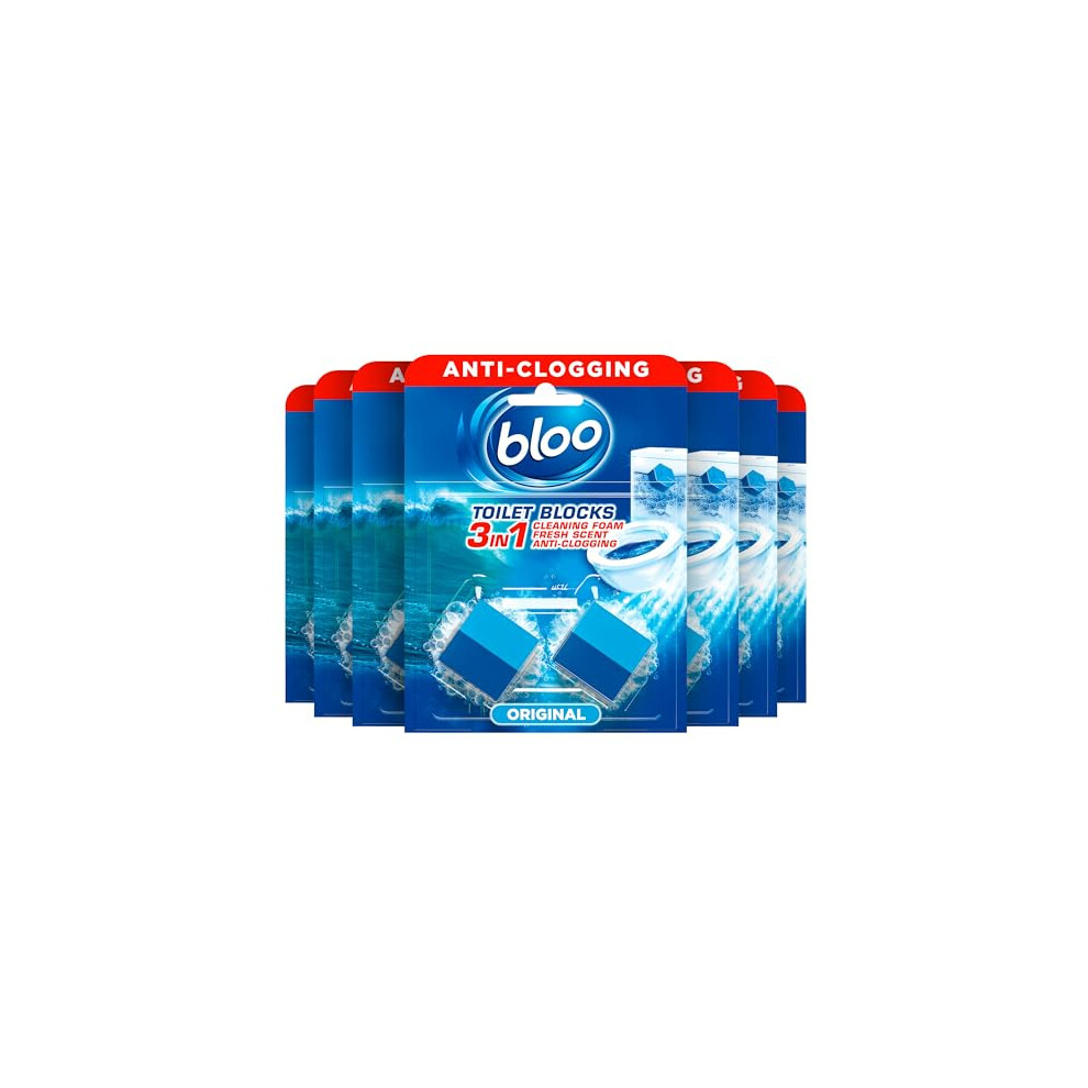 Bloo Toilet Blocks, Pack Of 14, Toilet Limescale Remover Cistern Block, Toilet Cleaner Block With Cleaning And Foaming Action, Toilet Fresheners - Or