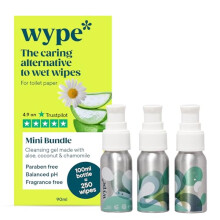 Wype | On The Go Bundle | Toilet Roll Gel | Flushable & Convenient Wet Wipe Alternative | Holiday Essentials | 3 x 30ml