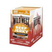 Wild West Honey BBQ Beef Jerky 12 25g – High Protein Gluten Free Snack – No Added MSG – Ideal for Gym, Travel, Hiking & Everyday Energy