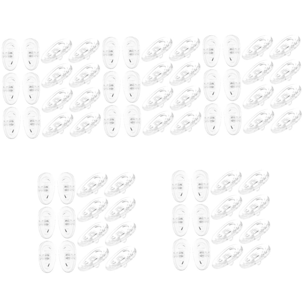 100 Pairs NonSlip Silicone Nose Pads for Eyeglasses, Soft Transparent Comfort Fit Replacement