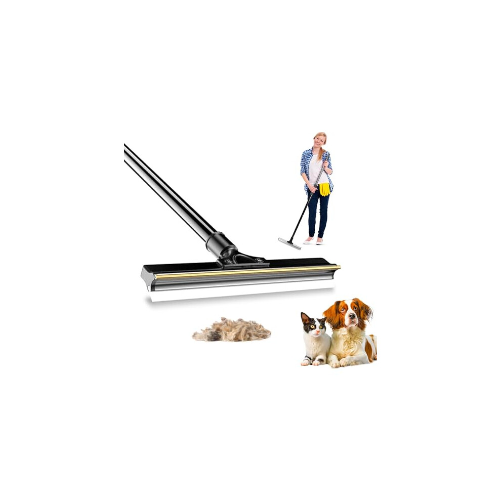 Curioh Ultimate Dual-Sided Carpet Rake For Pet Hair Removal On Rugs, Tiles & Wood Floors - Long Handle Carpet Scraper Tool, Pet Hair Remover For Clea