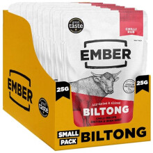 Ember Beef Biltong Chilli 250g - High Protein Meat Jerky Snack - Ready to Eat, Low Fat, No Added Sugar, Keto, No Artificial Colours or Flavours - Box