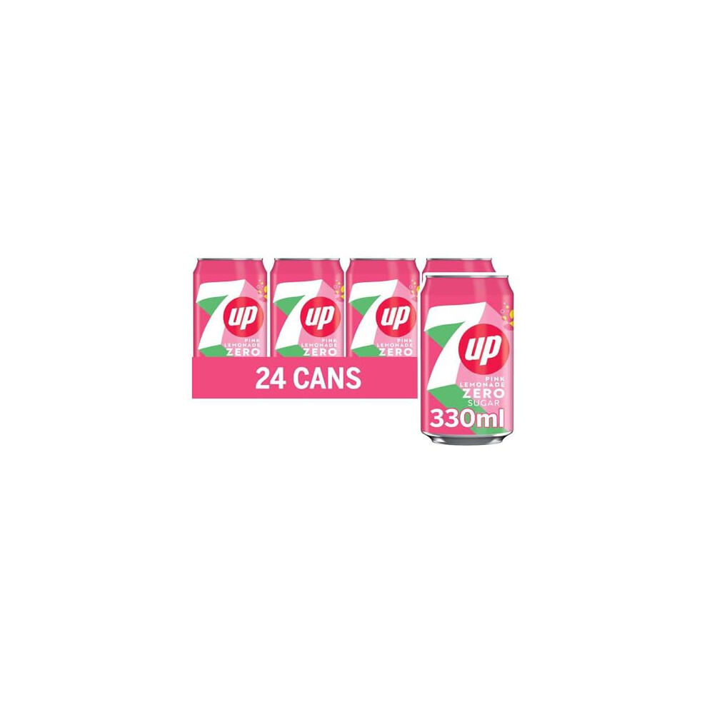 7Up Zero Pink Lemonade, 330Ml Can (Pack Of 24)