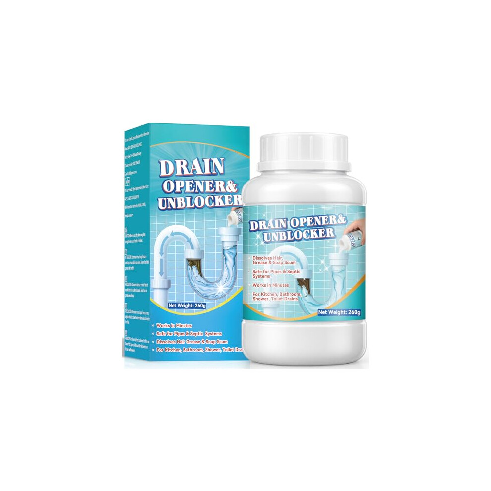 Drain Unblocker, Outdoor Toilet Unblocker Drains Cleaner Powder, 260G Heavy Duty Drain Cleaner For Kitchen Sink, Toilet, Shower, Sink Unblocker For H 75881801