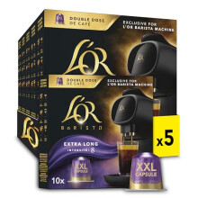 L’OR BARISTA Double Lungo Profondo XXL Aluminium Coffee Capsules 5 X 10 Pods Intensity 8