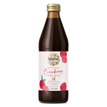 Biona Organic Cranberry Juice 330 ml - Pure, Pressed Fruit Juice - Freshly Harvested by Organic Farmers - Free from Preservatives, Sugar & Sweetener