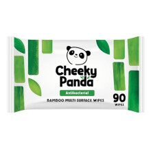 The Cheeky Panda Bamboo Antibacterial Wipes | Pack of 90 Cheeky Biodegradable Surface Wipes | Perfect for Kitchen and Surface Cleaning