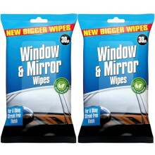 Premium Glass Wipes Car Mirror Window Car Glass Cleaner Wipes Shiny Streak Free Cleans And Shines 2 x 30 Pack Used on the Inside and Outside of th