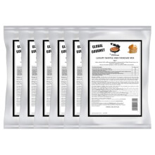 Global Gourmet Luxury Belgian Style Waffle & Pancake Mix 6 x 1KG Complete Ready Mix – for Belgian & Liege Waffles Quick & Delicious Value Size