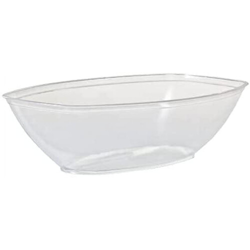 Clear Oval Plastic Serving Bowls 80oz 12 Pack 1