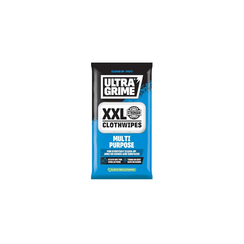 Ultragrime Multipurpose Original Xxl Clothwipes Big Size Biodegradable Multiuse Dirt Grime Wipes For Cars Tools Equipment Plastic Free Heavyduty 19145037