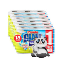 Panda Giant Kitchen Roll - 18 Kitchen Towels, Super Absorbent Sheets, 3Ply Paper Rolls Bulk Buy, Superior Performance for Your Cleaning Needs - Paper