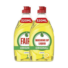 Lemon Washing Up Liquid | 320ml | (Pack of 2) | Long-Lasting Grease-Cutting Power | Fresh Lemon Scent | Gentle on Hands | Multi-Purpose Use